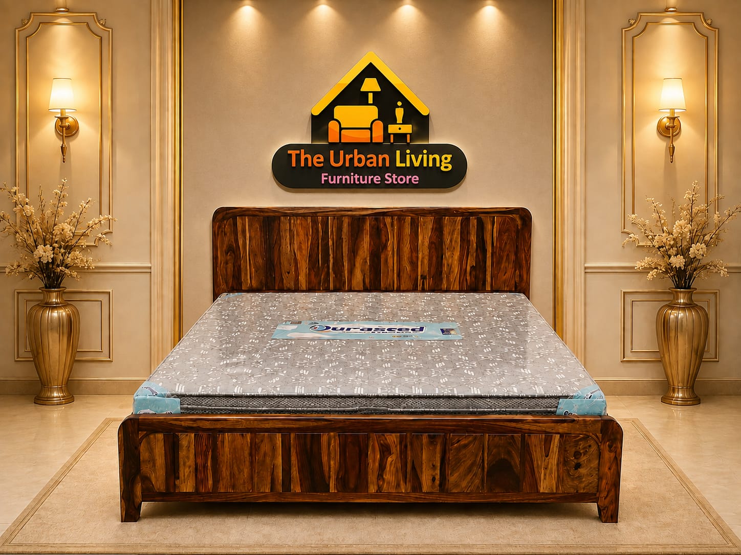 Curve Crest Wooden Bed