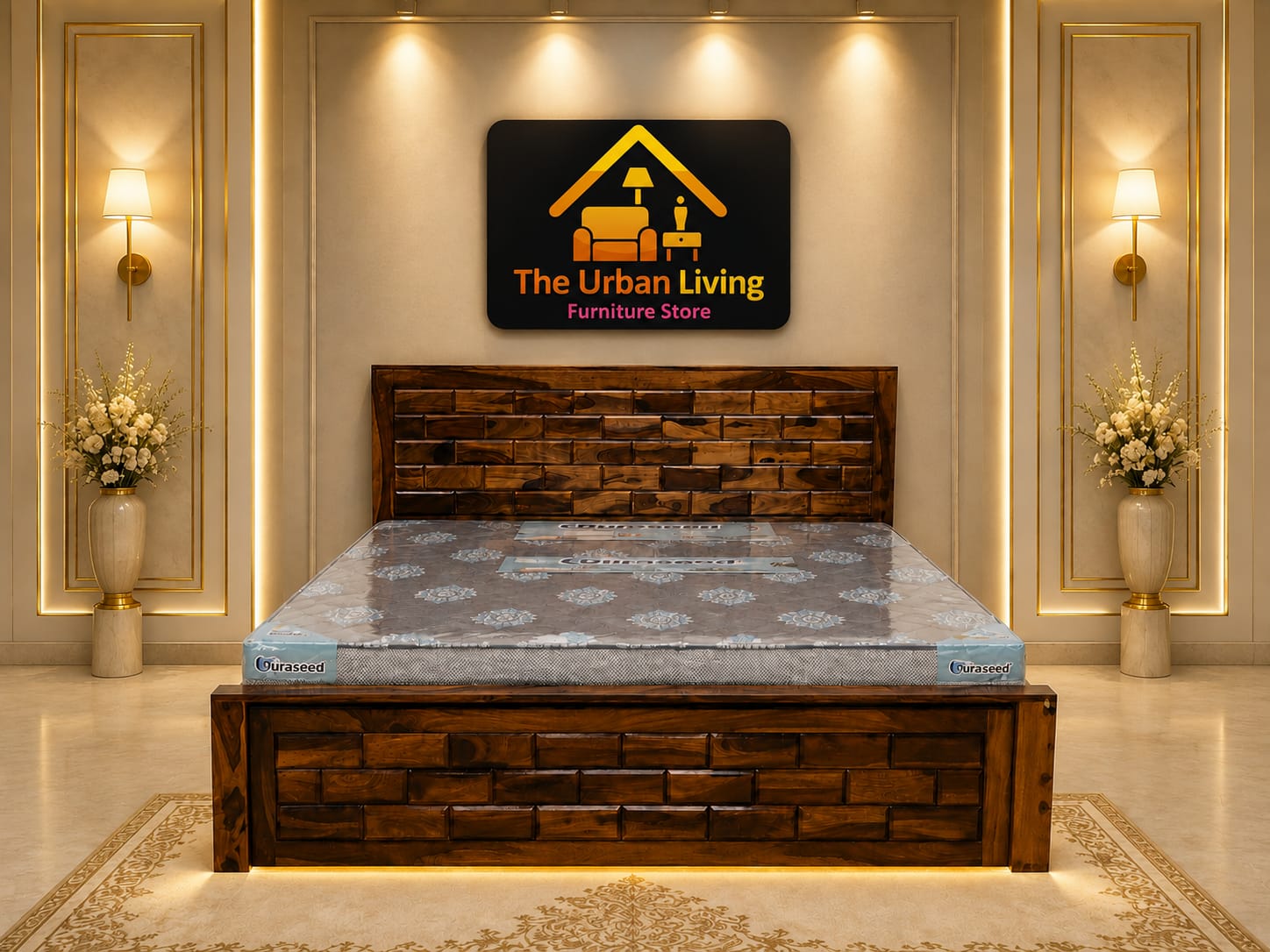 Brickwork Panel Storage Bed