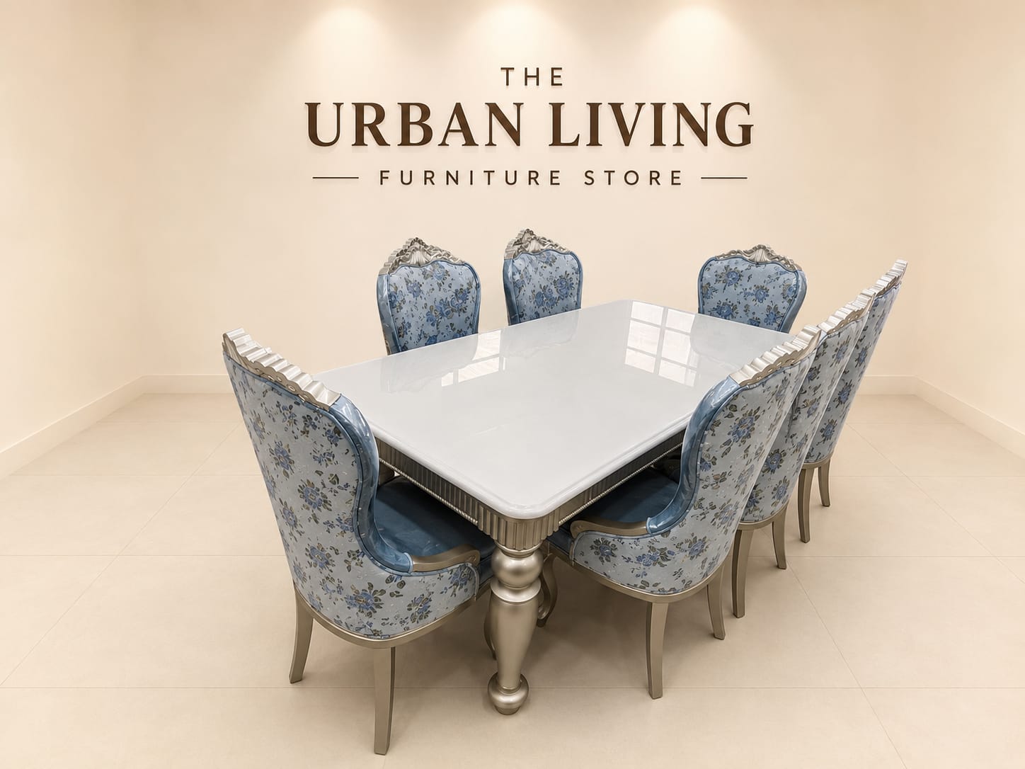 Azure Bloom 6-Seater Dining Set